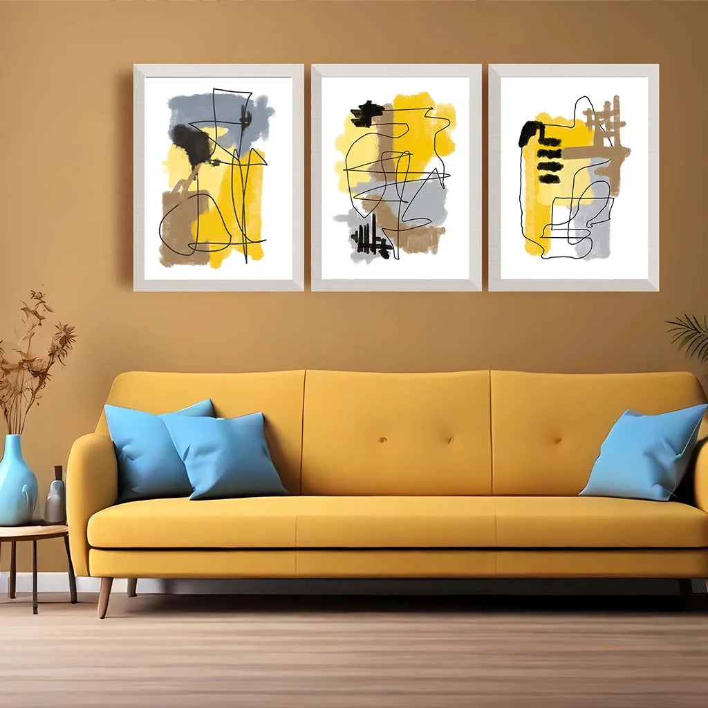 Abstract Yellow Color Block Canvas Wall Art | Modern Décor Print Canvas Wall Art Print Peaceful Pleasures Health and Wellness