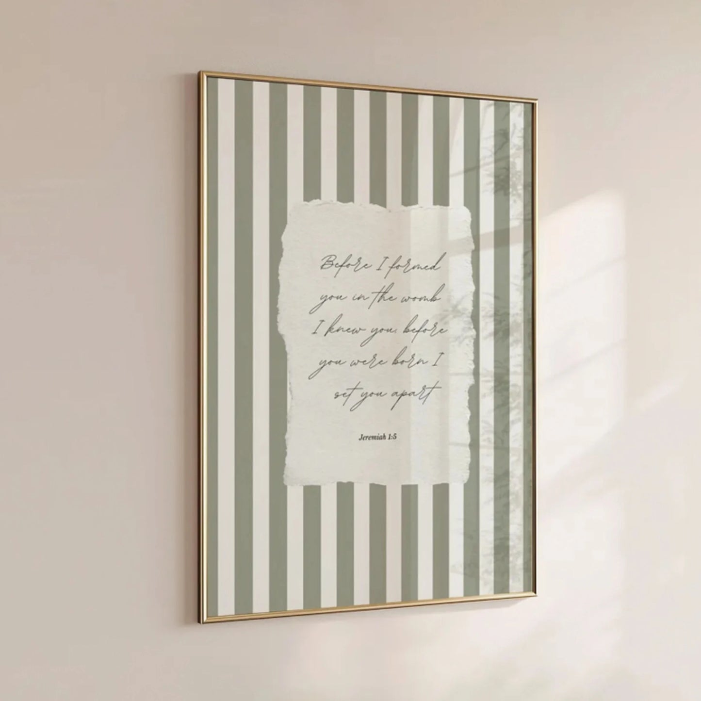 Jeremiah 1:5 Bible Verse Canvas Wall Art | Nursery Scripture Print