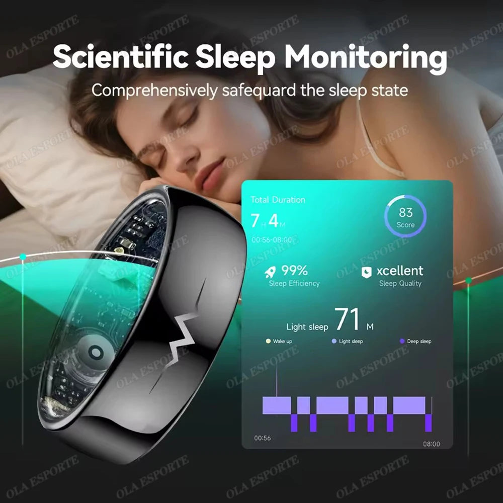 AI ECG Smart Ring | Heart Rate, Blood Pressure & Sleep Tracker