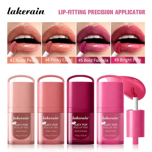 Lakerain Juicy Pop Pod Lip Tint Gloss – High Shine, 9 Shades Lip Gloss Oasis Select