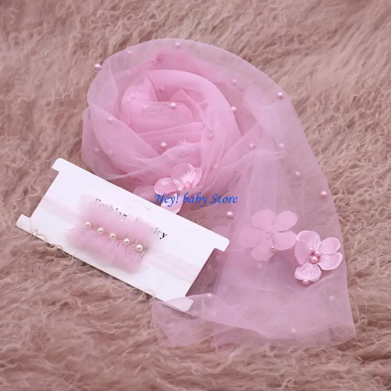 Newborn Baby Photography Props Wrap & Headband Set