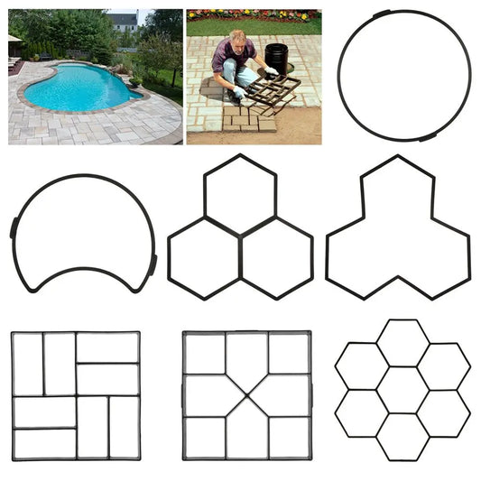 Plastic Stone Road Paving Floor Pavement Lawn Decoration Concrete Molds Cement Mould DIY Garden Path Beton Brick Maker Peaceful Pleasures Health and Wellness