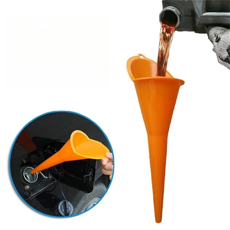 Long Mouth Motorcycle Fuel Funnel – Hands-Free Plastic Refueling