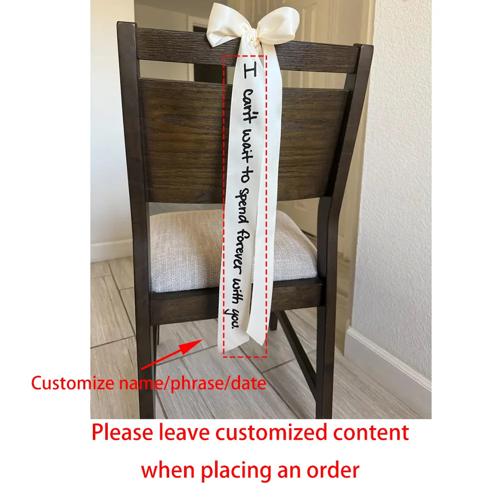 Personalized Satin Ribbon Wedding Chair Tags | Reserved Seating Wedding Chair Ribbon Peaceful Pleasures Health and Wellness Custom Ribbon 1pcs 8x200cm