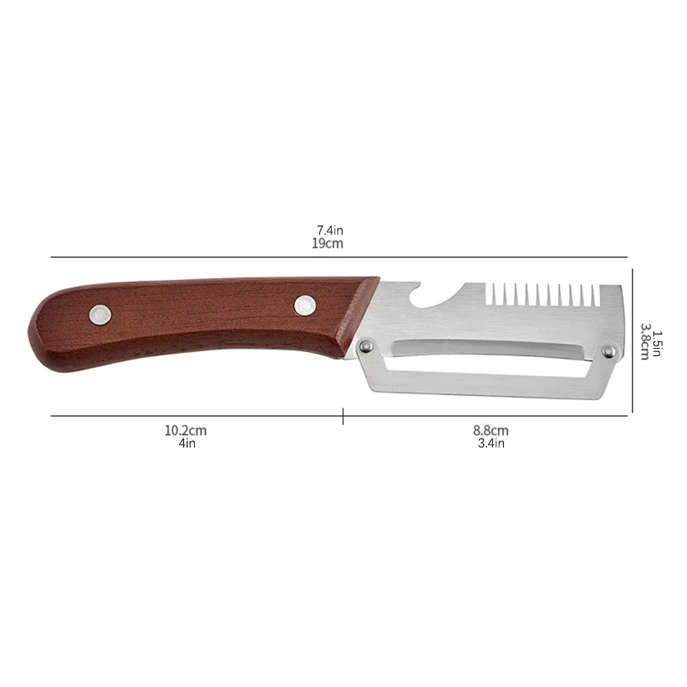 Household Multifunctional Kitchen Knife,Squid Cutting Tool,Bottle Opener,Scallion Sharp Peeling Knife Versatile Kitchen Tool Peaceful Pleasures Health and Wellness