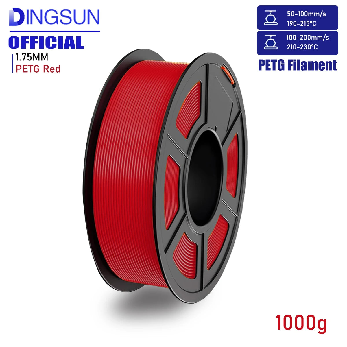 PETG Filament 1.75mm 250g/500g/1kg – Red & Green ±0.02mm