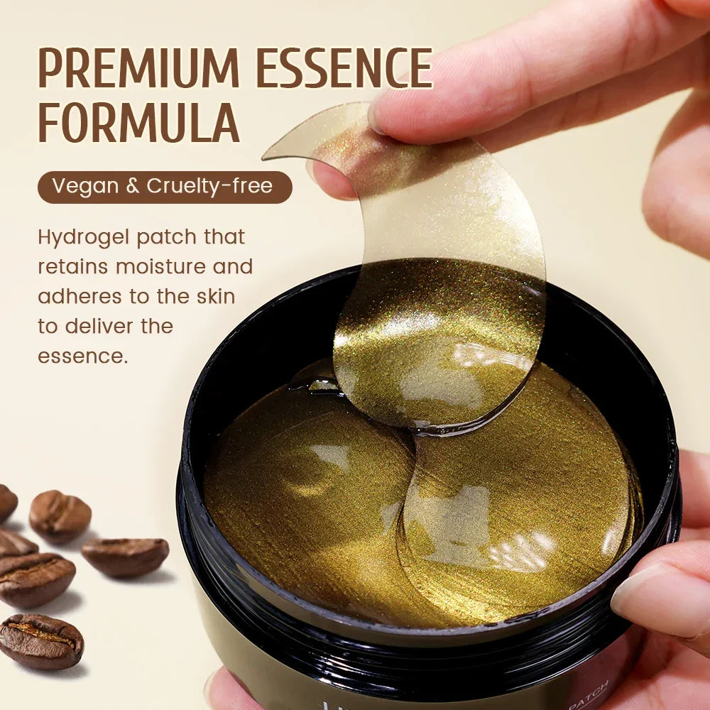 LIYALAN Caffeine Eye Patches – Dark Circles & Puffiness 60pcs Peaceful Pleasures Health and Wellness