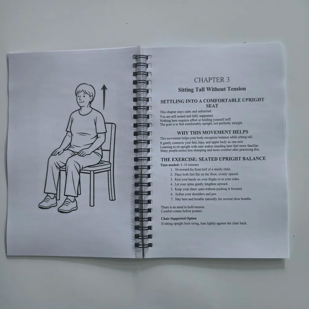 Seated Tai Chi Practice Book Seniors Beginners Spiral-bound Martial