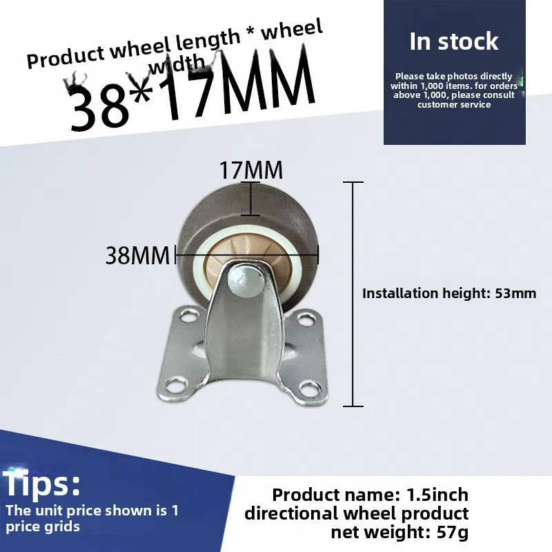 4-Pack Swivel Furniture Caster Wheels – Soft Rubber 1–2 Inch