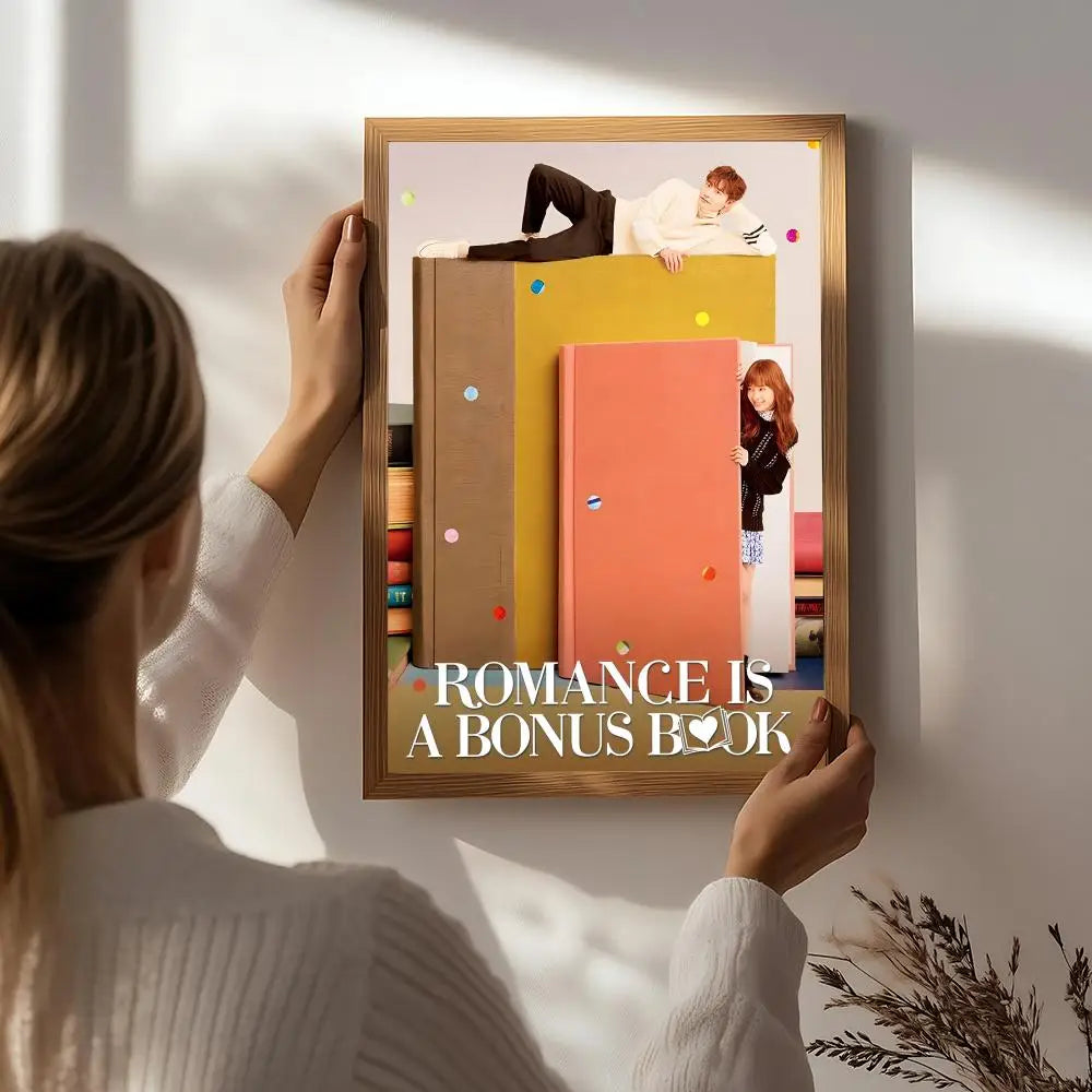 Drama R-Romance Is a Bonus Book Poster HD Self Adhesive Waterproof Wall Art Ideal for Home Office Dorm Bedroom Great Gift Peaceful Pleasures Health and Wellness White3 15X20cmNoframe