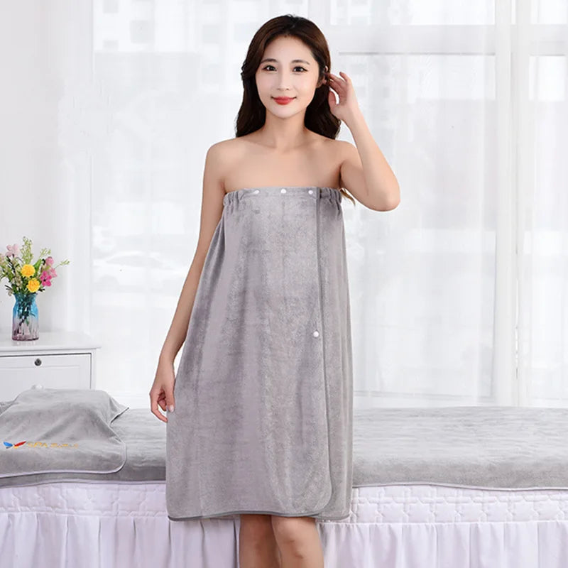Home use ultra-fine fiber soft and thick strong water absorption beauty sauna robe beauty salon spa center bathrobe bath towel Peaceful Pleasures Health and Wellness 1PC light gray