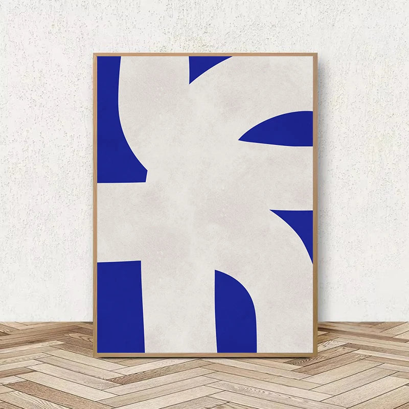 Retro Geometric Abstract Canvas Wall Art | Minimal Line Print
