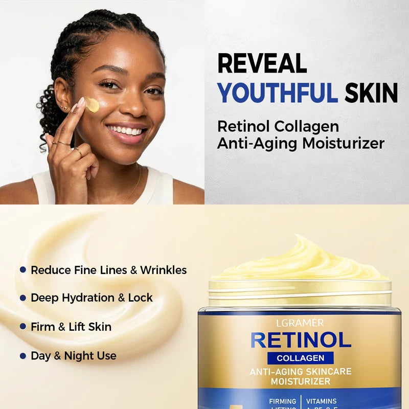 Retinol Face Cream – Collagen & Hyaluronic Acid Moisturizer