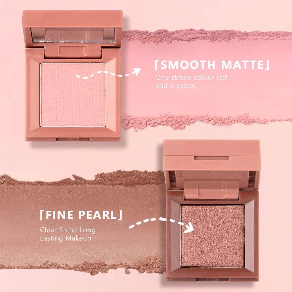 QIBEST 3 In 1 Eyeshadow Palette Highlighter Blush Multifunctional Makeup Glitter Eyeshadow 3 Colors In 1 Case Eyes Cosmetics Peaceful Pleasures Health and Wellness