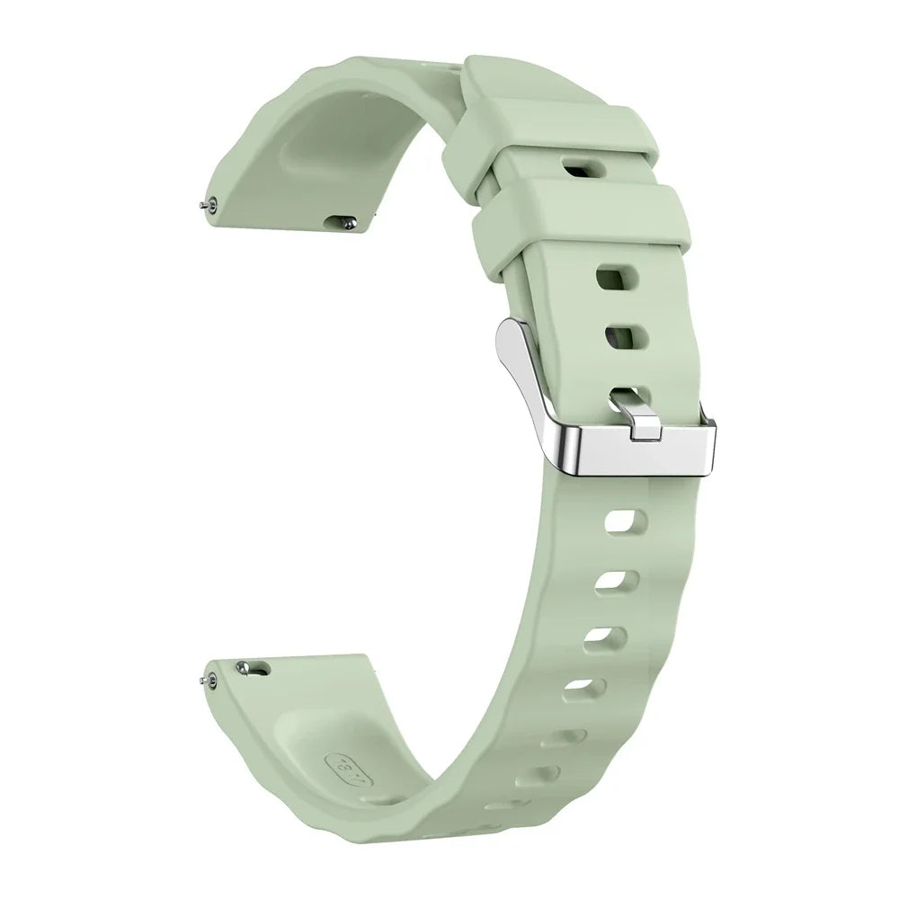 18mm Silicone Strap for Huawei GT6 GT5 GT4 & OPPO X2 Mini Peaceful Pleasures Health and Wellness Light Green 18mm