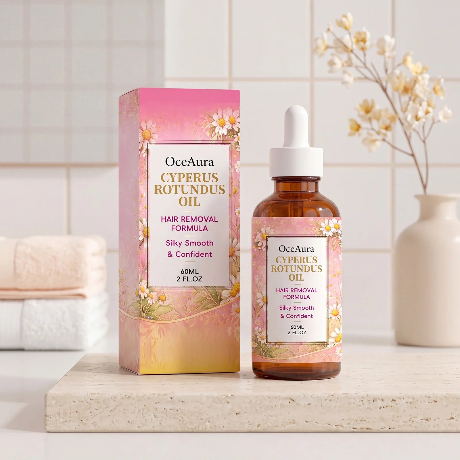 Cyperus Rotundus Hair Growth Inhibitor Oil – 60ml | OceAura Hair Inhibitor Oil Peaceful Pleasures Health and Wellness