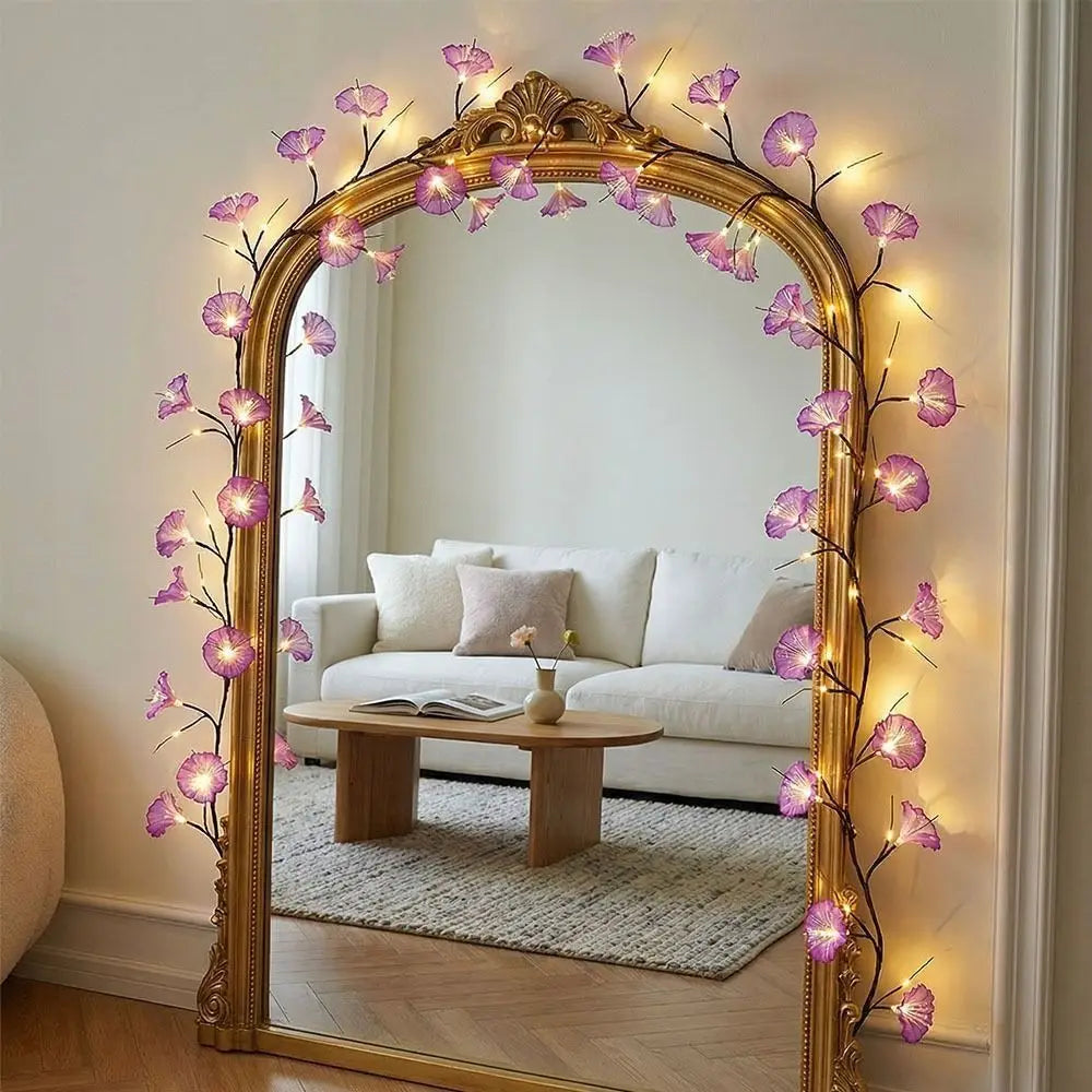 Bendable LED Vine Lights – Flower & Leaf, IP55 Waterproof, 36 LEDs