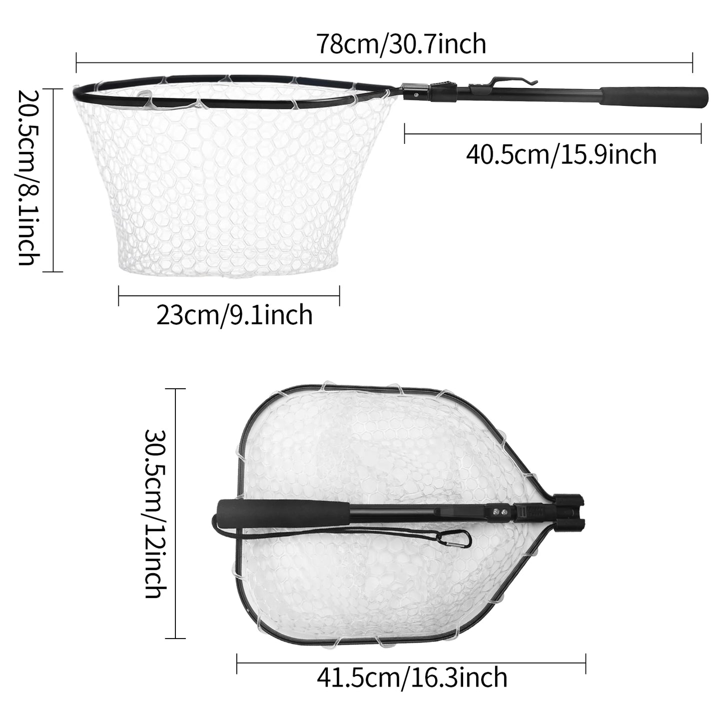 Telescoping Fishing Landing Net – Aluminum Alloy, Folds to 55cm