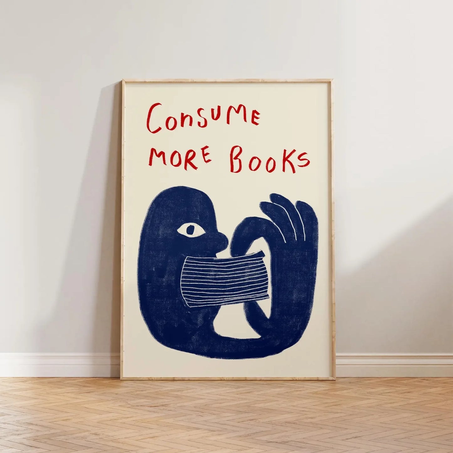 Retro "Consume More Books" Canvas Wall Art | Book Lover Gift