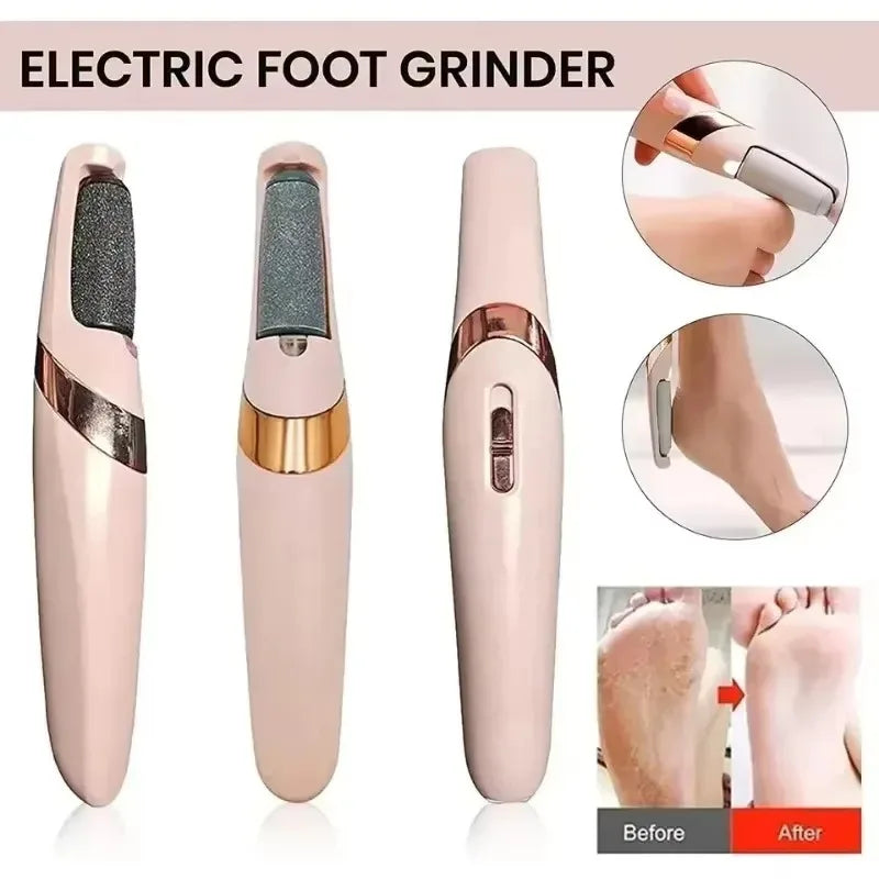Electric Foot Grinder 2 Roller Heads USB Rechargeable Automatic Pedicure Callus Remover Dead Skin Removal Tool Peaceful Pleasures Health and Wellness