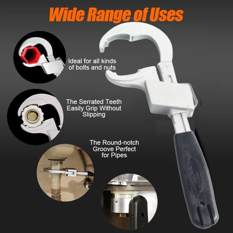 Adjustable Double-End Bathroom Wrench | Aluminium Alloy Spanner Peaceful Pleasures Health and Wellness