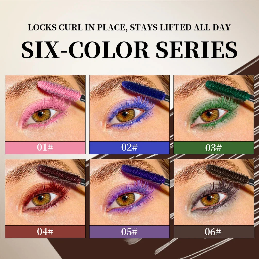 QIBEST Colorful Mascara Waterproof Fast Drying Eyelashes Extension Curling Lashes Makeup Purple Green Blue Black Red Mascara Peaceful Pleasures Health and Wellness