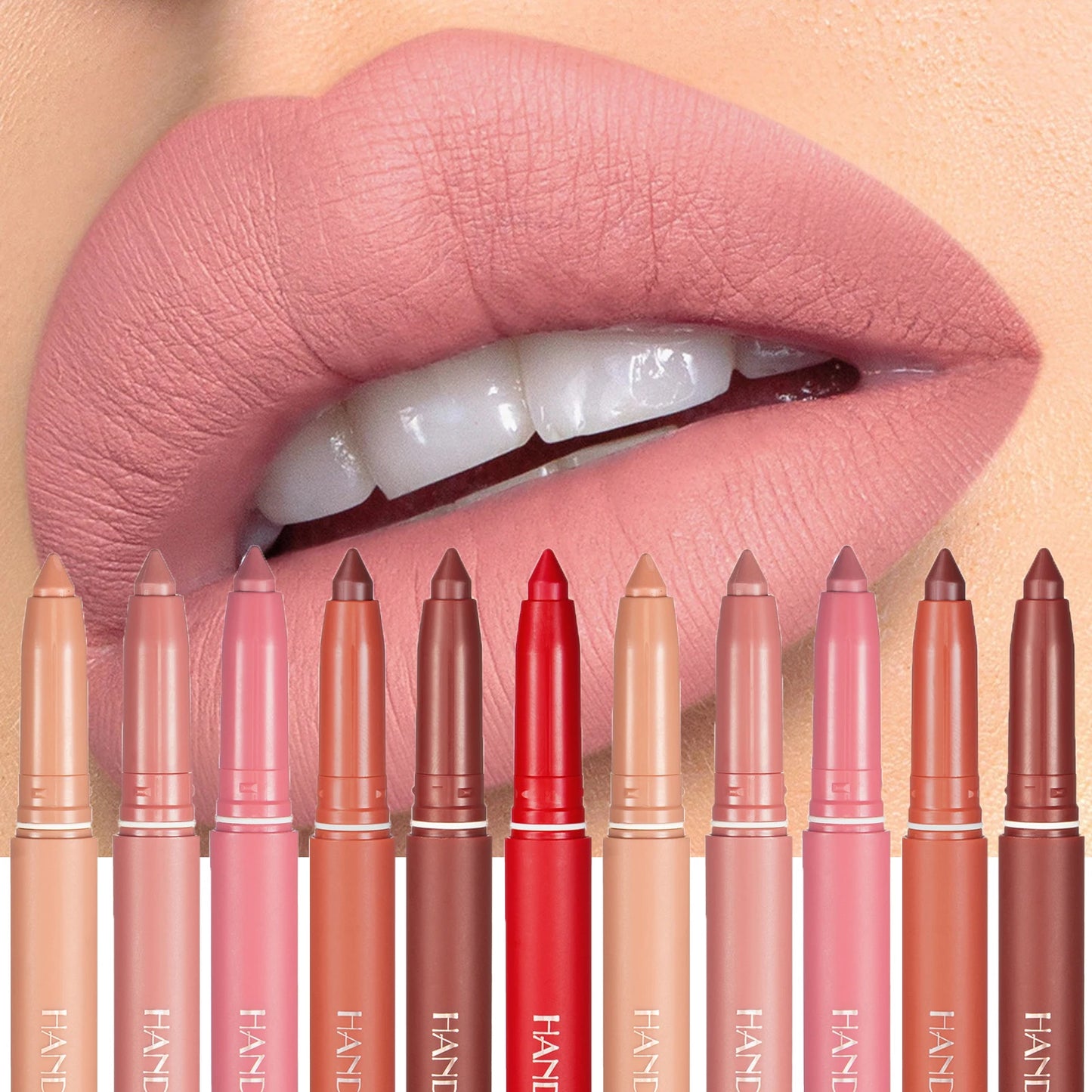 Handaiyan 12-Shade Matte Lipstick Pen – Waterproof Lip Liner