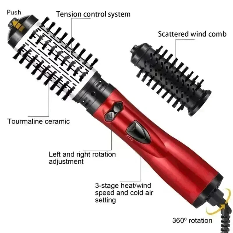 Hair Dryer Brush, Electric Comb, Hair Straightener, Hot Air Comb, Negative Ion Hair Styler, 3 in 1 Rotating Peaceful Pleasures Health and Wellness