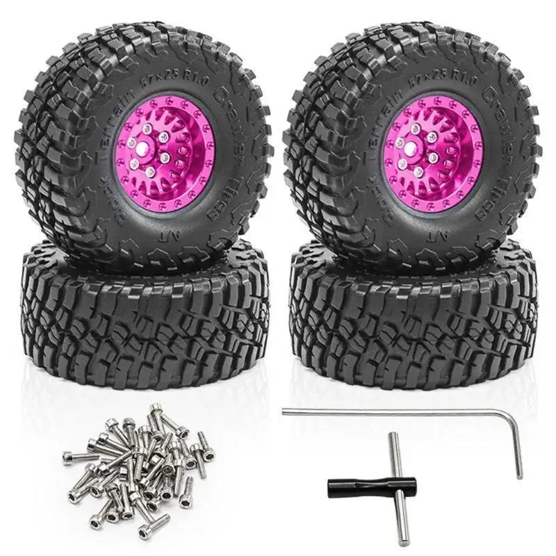 RC Rubber Wheel Tires 4pcs | 1/18 TRX4M & 1/24 SCX24 AX24
