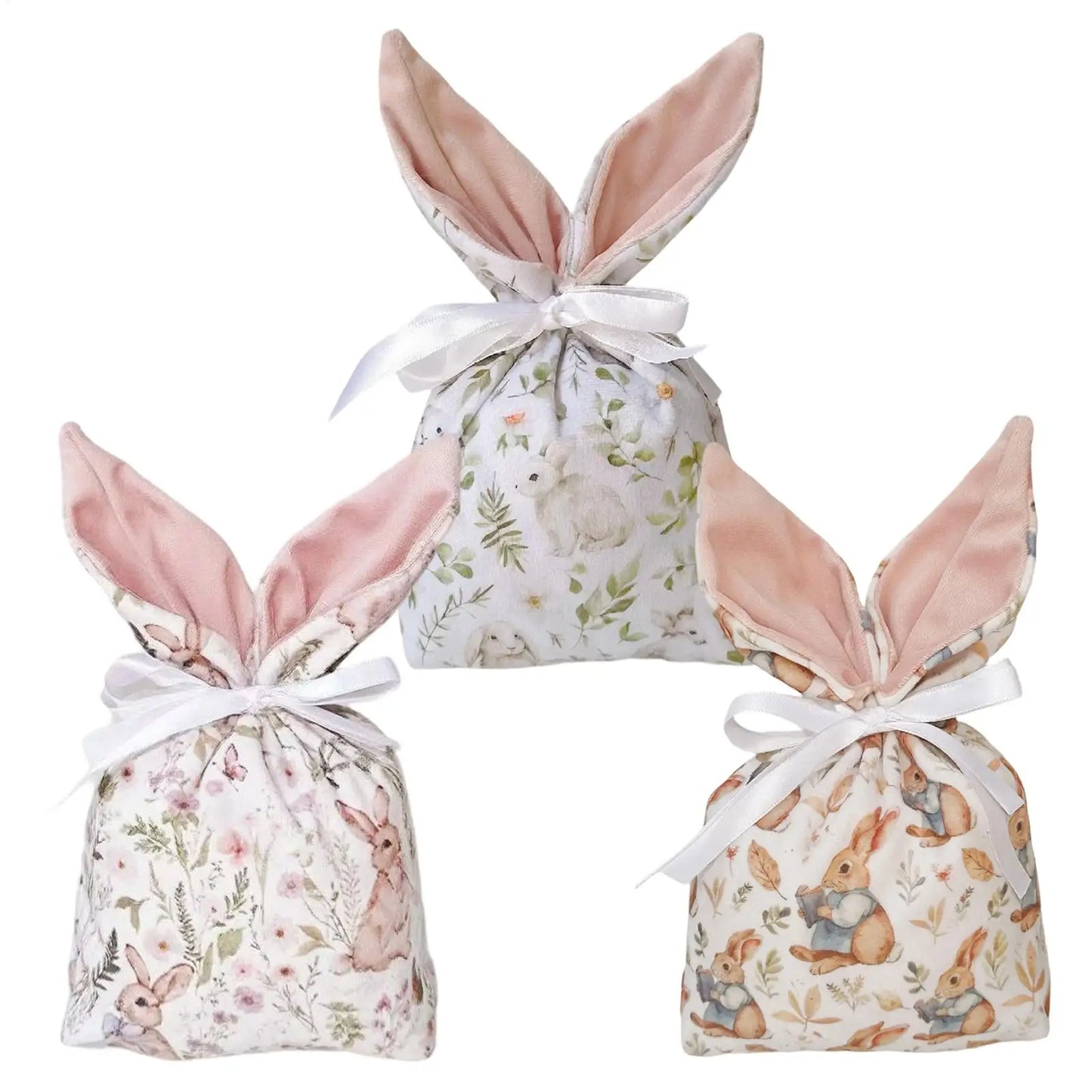 Easter Rabbit Ear Candy Bags – 10Pcs Drawstring Party Favor Pouches