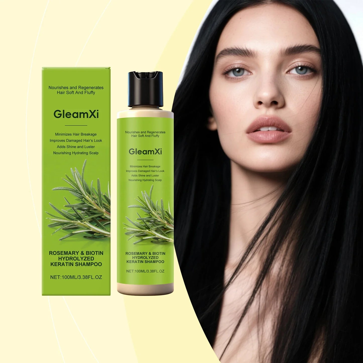 Gleamxi Rosemary & Biotin Shampoo – Volumizing Scalp Care