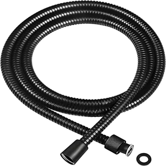 1.5/2M Black SUS 304 Flexible Shower Hose Long Bathroom Shower Water Hose Extension Plumbing Pipe Pulling Tube Bath Accessories Peaceful Pleasures Health and Wellness