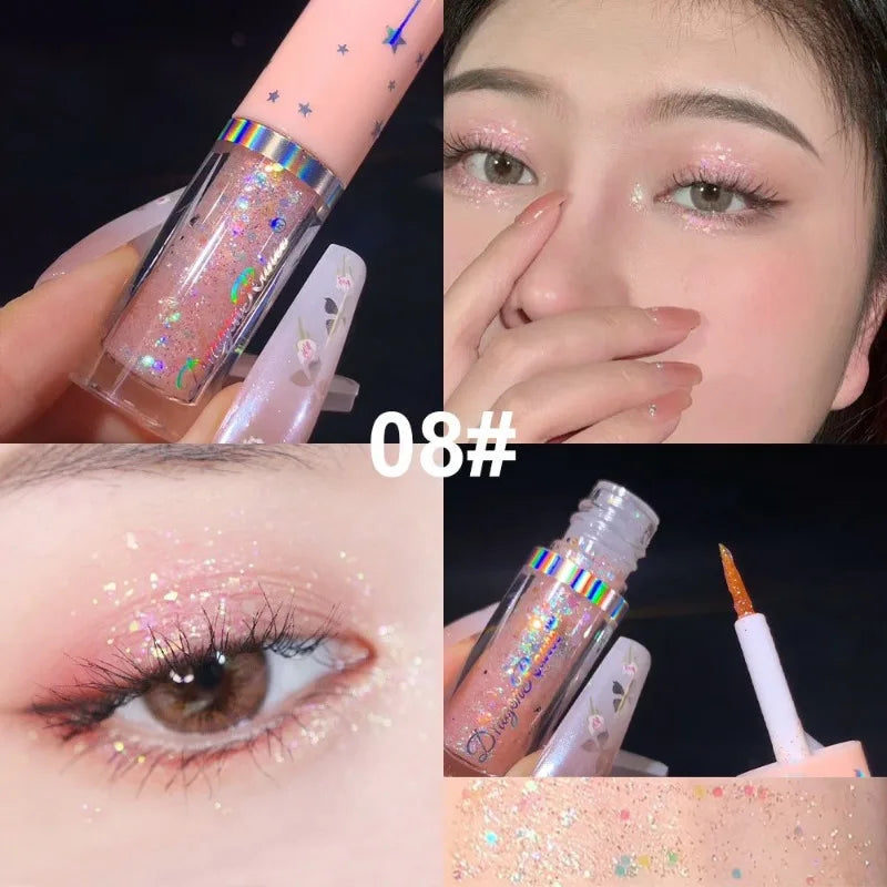 6-Piece Glitter Liquid Eyeshadow Set – Shimmer & Sequin Pens
