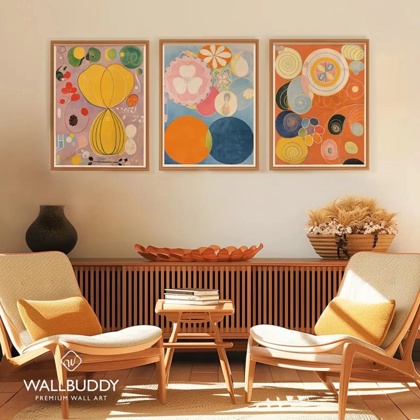 3-Piece Retro Abstract Colorful Canvas Wall Art Print Set