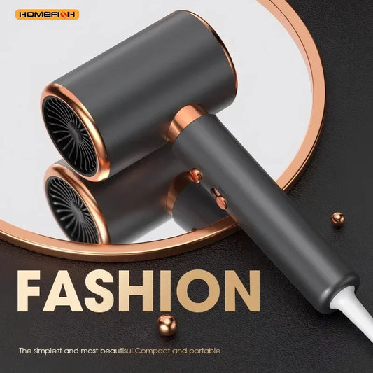 HOMEFISH 2000W Salon Hair Dryer with Hot/Cold Air Brush Negative Ionic Technology 5th Gear Strong Power Hairdryer without Comb Peaceful Pleasures Health and Wellness
