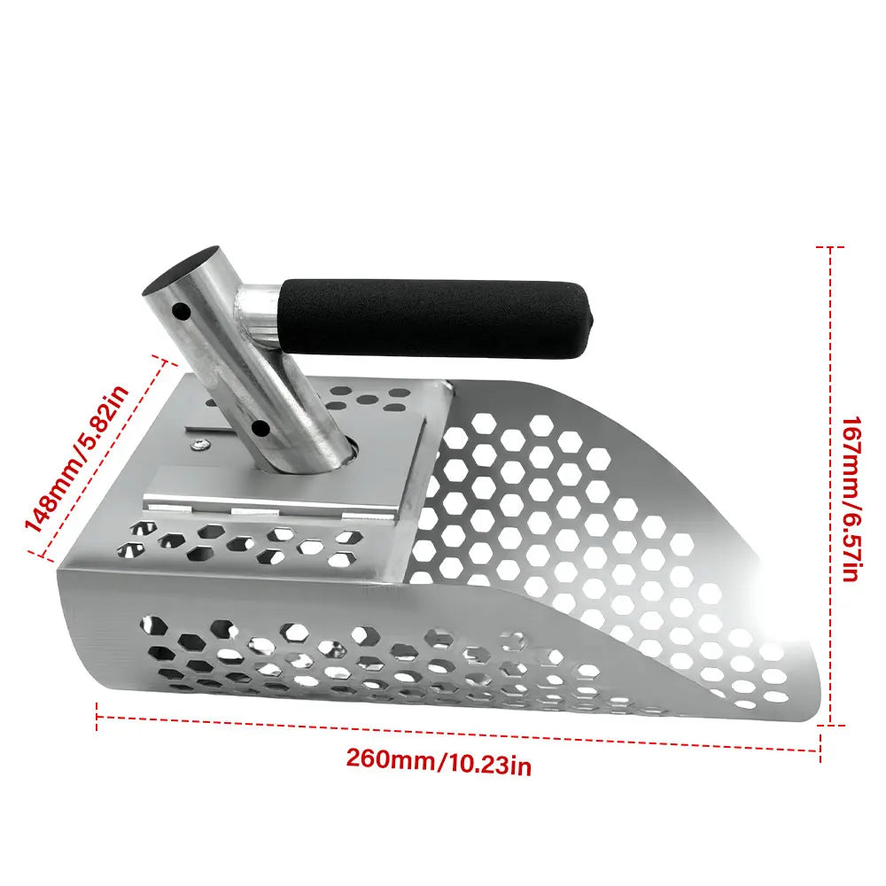 Portable Stainless Steel Metal Detecting Sand Scoop Shovel Beach Treasure Hunting Digging Tool for Garden Outdoor Prospecting Peaceful Pleasures Health and Wellness