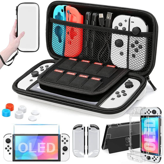 Nintendo Switch & OLED Accessories Bag & Protective Case Kit Gaming Console Case Kit Oasis Select White NS and OLED