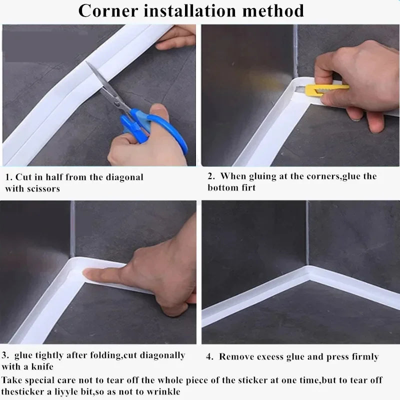 Waterproof Self-Adhesive Caulk Sealing Tape 320cm PVC Strip