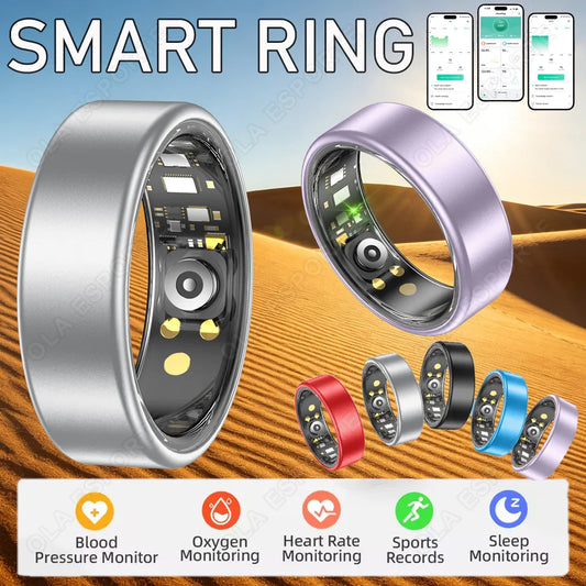 For Smart Ring Men Women Bluetooth Monitor Blood HeartRate Blood Oxygen Monitor Smartring Multi Sport Mode 5ATM Waterproof 2025 Peaceful Pleasures Health and Wellness