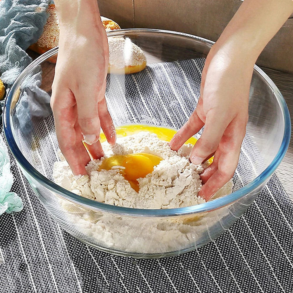 Transparent Thickened Glass Bowl Home Kitchen Microwave Oven Special Egg-Beating Dough-Kneading Salad Bowl Household Soup Bowl Peaceful Pleasures Health and Wellness