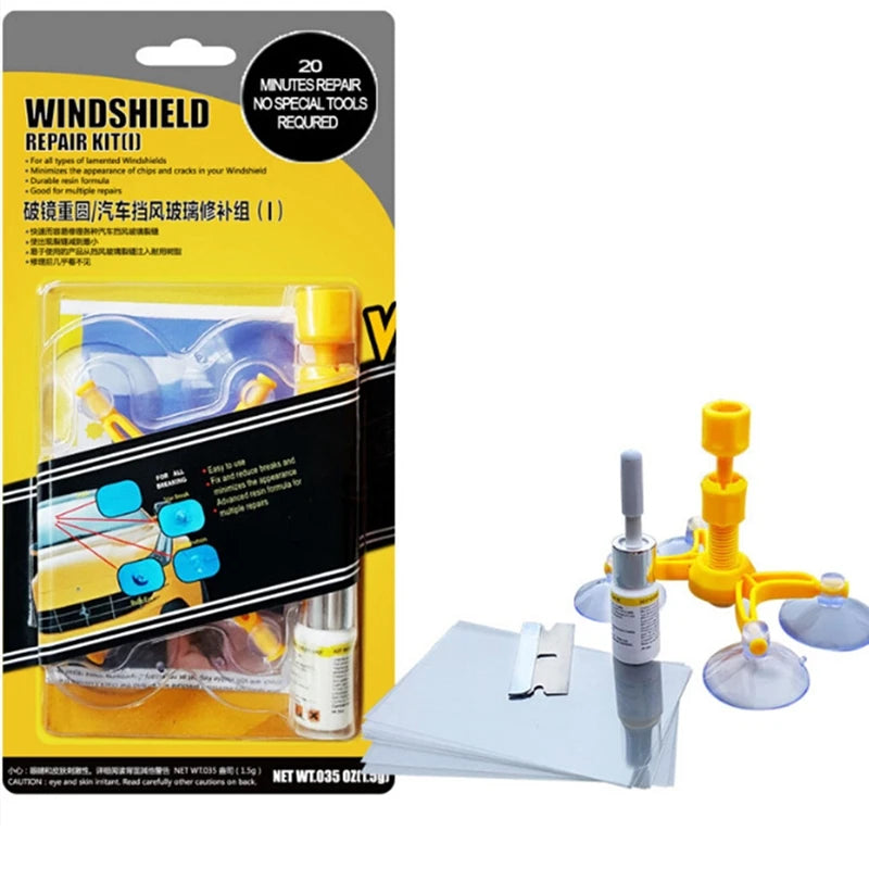 Windshield Repair Kit Quick Fix Car Cracked Glass Windscreen Resin Sealer DIY Auto Window Screen Polishing Peaceful Pleasures Health and Wellness
