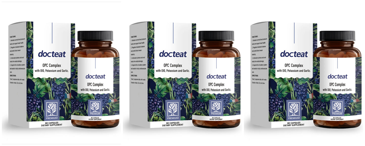 Docteat OPC Complex – Grape Seed Extract, Garlic & Potassium 60ct