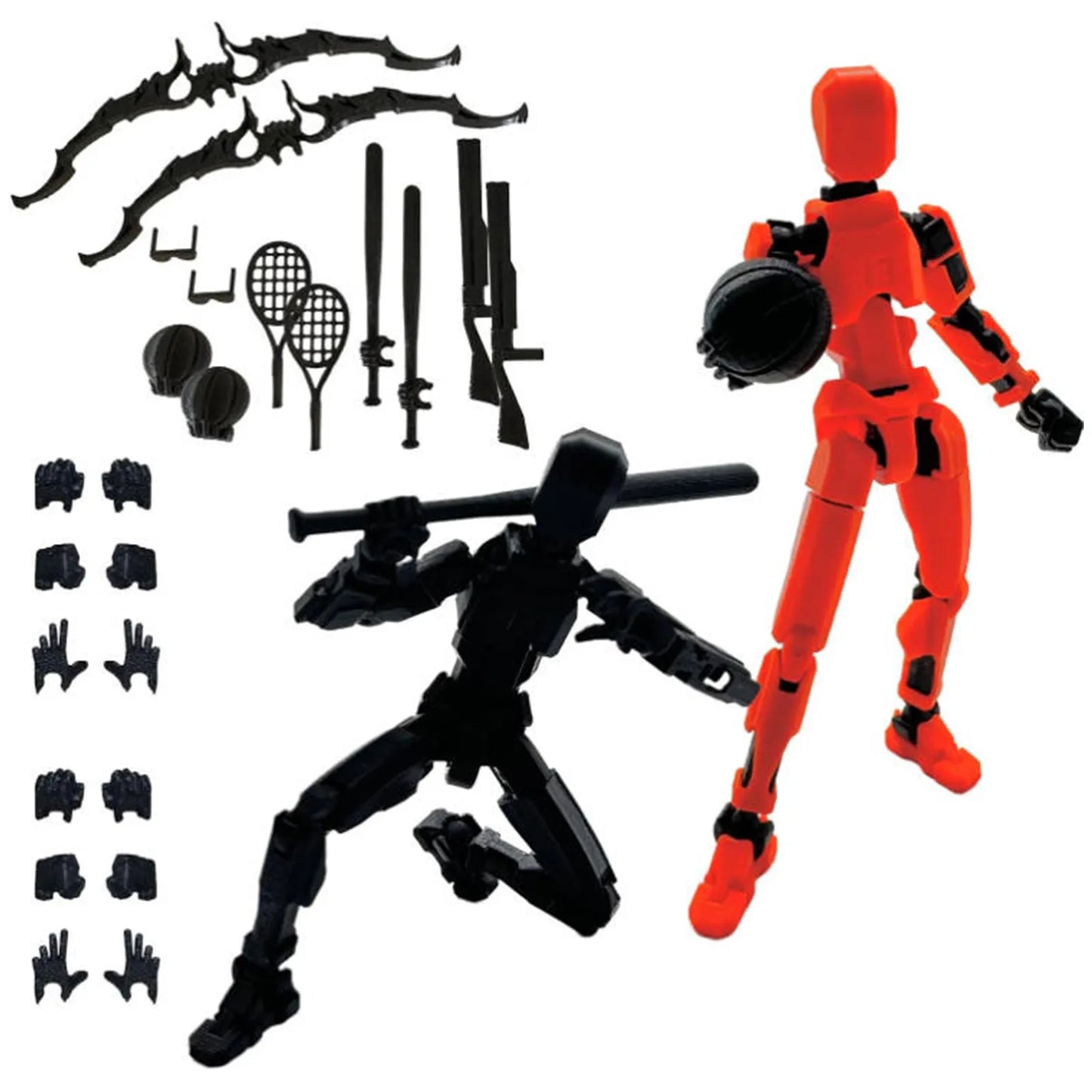 13-Joint Robot Action Figure with 6 Weapons | Desk Collectible