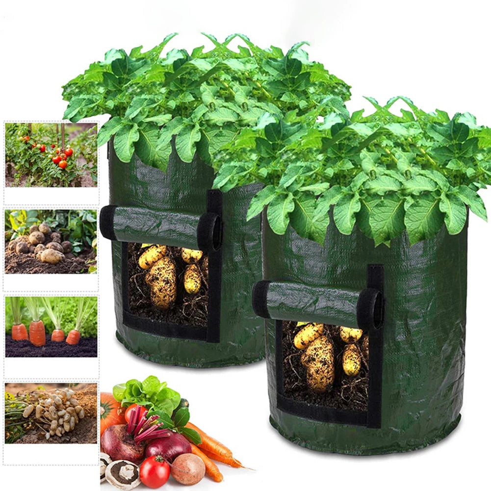 10-Gallon Grow Bags Vegetables Plants Handles Pots Garden Flower