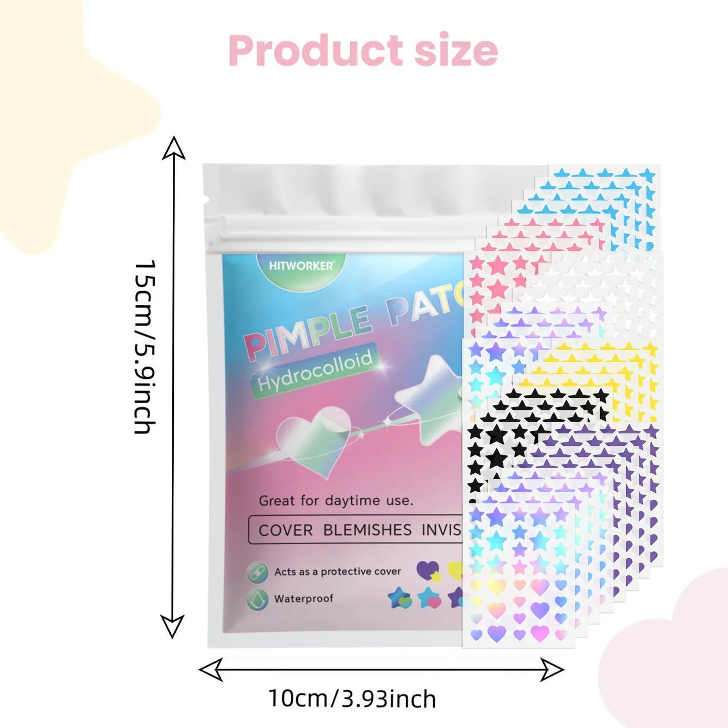 Star & Heart Hydrocolloid Pimple Patches – 252 or 1008 Pcs