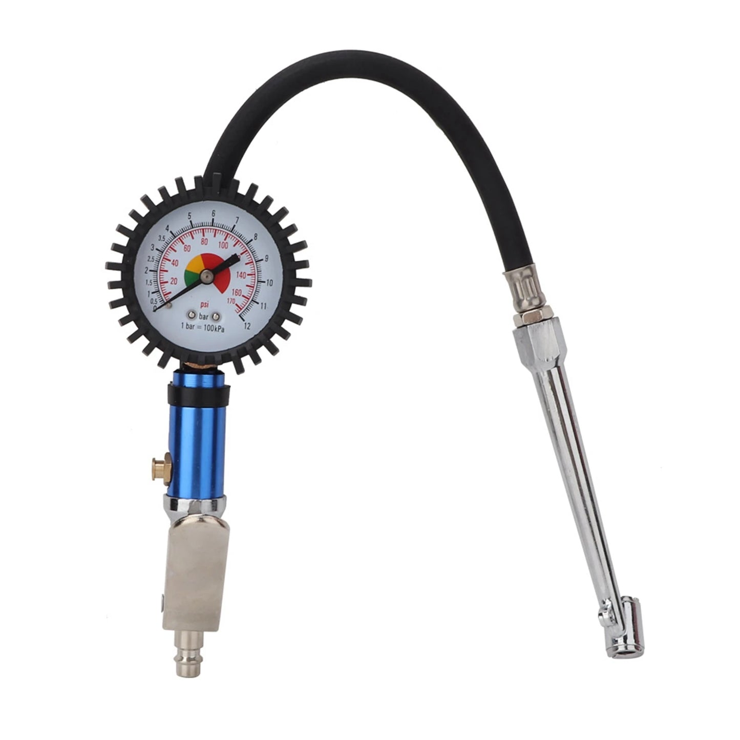 Inflator Gun Tire Gauge Pump 12 Self Clamping Air Pressure Quick