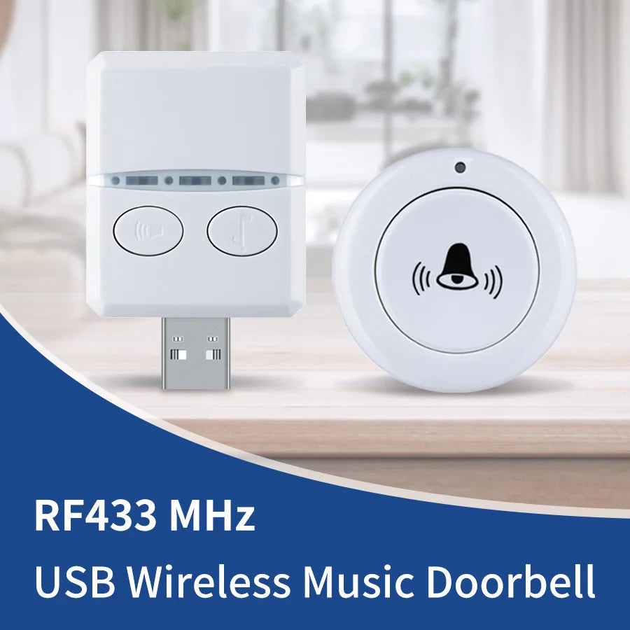 Wireless RF 433MHz Doorbell Home Welcome Bell Calls 150m 30 Songs Smart Door Bell Security Alarm Receiver Button Remote Control Peaceful Pleasures Health and Wellness