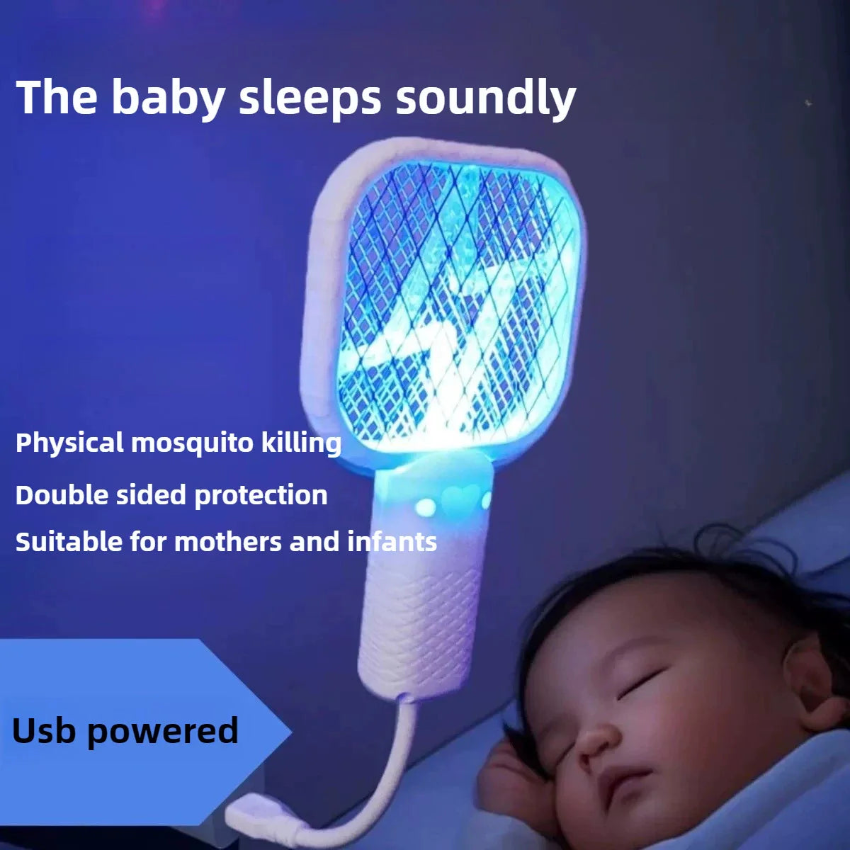 Rechargeable Electric Bug Zapper Racket | UV Mosquito Swatter