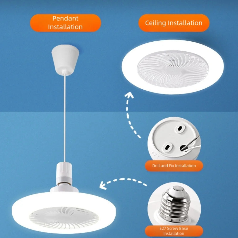 E27 Household Energy-saving Fan Bulb Living Room Remote Control Screw
