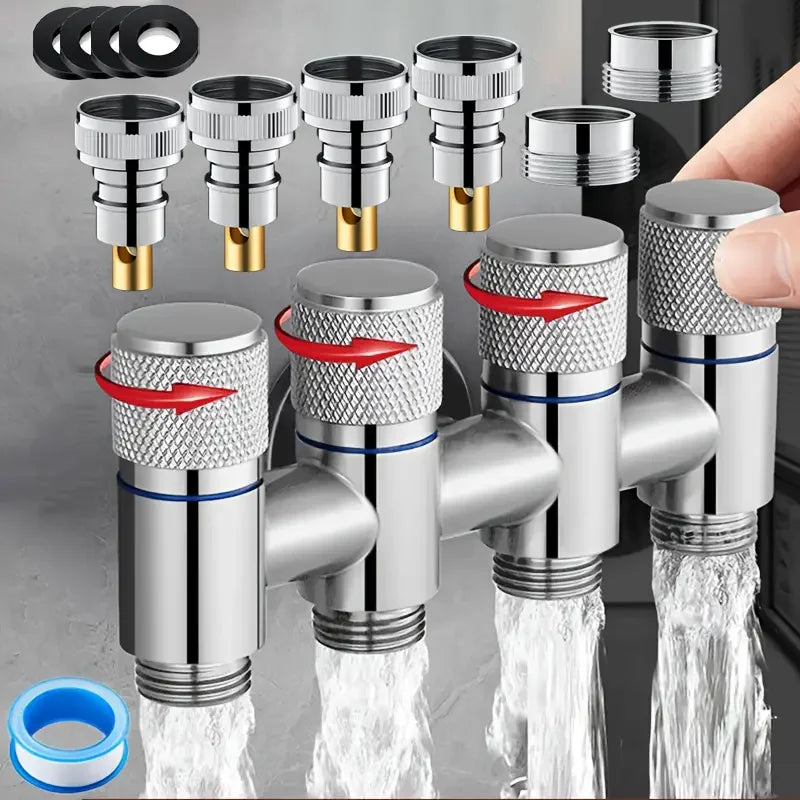 5-Way Angle Valve | 1-Inlet 4-Outlet Water Distribution Valve